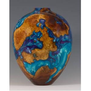 Vase à fleurs en bois avec finition en résine, nouvelle arrivée, accessoires de décoration pour mariages et autres fêtes, fourni par l'Inde - Product Image 3