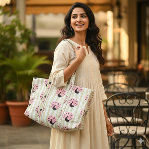 Sac fourre-tout matelassé en coton couleur unie pastel avec longues poignées d'épaule, fait main, réutilisable, pour femme, de haute qualité, tendance, pour le shopping - Product Image 2