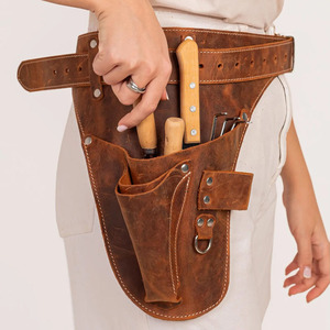 Cinturón de herramientas profesional de cuero para floristería, funda de cuero con múltiples bolsillos, bolsa de cintura para jardinería, logotipo personalizado OEM a precio mayorista - Product Image 5