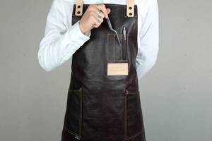 Customized Canvas Barista <b>Apron</b> Unisex Coffee Shop Uniform Adjustable Leather Strap Vest Wholesale Commercial <b>Kitchen</b> - Product Image 3