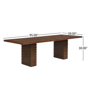 95INCHES <b>WALNUT</b> DINING <b>TABLE</b> - Product Image 3