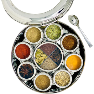 <b>Stainless</b> <b>Steel</b> Spice Box <b>Container</b> with Glass Lid Dishwasher Safe <b>Food</b> Grade Customizable Size - Product Image 2