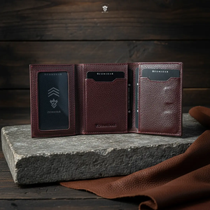 Etui porte-cartes en aluminium mince portefeuille pop up en cuir véritable Rfid pour hommes avec pince à billets - Product Image 6