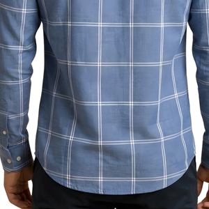 Steel Blue Plaid <b>Men</b> <b>Flannel</b> <b>Shirt</b> Long Sleeve Button Down Checkered Casual <b>Shirt</b> Soft Brushed Fabric Fashion Streetwear - Product Image 6
