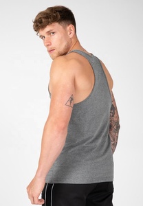 Quality Low OEM MOQ 100% Cotton Solid Color Undershirts Oversized <b>White</b> Tank <b>Top</b> Men's Tank <b>Tops</b> - Product Image 2