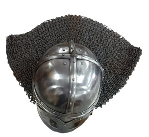 Medieval King Knight Helmet Viking Warrior <b>Armour</b> Polished Silver Plated Stainless Steel Antique Style Shape Collectible Metal - Product Image 5