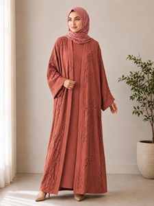 Luxury <b>White</b> Embroidered Abaya for Women Modest Islamic <b>Maxi</b> Dress Elegant Muslim Dubai Abaya with Hijab - Product Image 6
