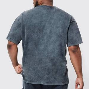 T-shirts pour hommes en coton 100% délavé, style vintage, grande taille, effet délavé à l'acide, vente en gros - Product Image 4