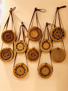 Rattan <b>Bag</b> with Mother of pearl Handmade <b>Wicker</b> Shoulder Handbag for Premium Summer Style Vietnam Origin - Product Image 5