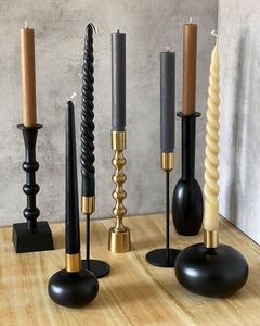 <b>Black</b> Iron Candle Holder Set Various Heights Taper Votive <b>Candlestick</b> Stand Durable Home Decor - Product Image 5