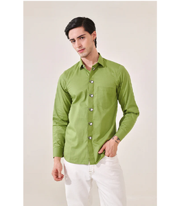 Camisa de Manga Larga para Hombre de Alta Calidad, Bordada con Diseño de Oveja, Cierre de Botones, Corte Ajustado, Estilo Cargo, Tela Cómoda para Verano - Product Image 1