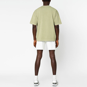 T-shirt décontracté pour homme, blanc, col rond, manches courtes, coupe ample, en tissu tricoté polyester/coton, imprimé sérigraphié, respirant, uni - Product Image 5