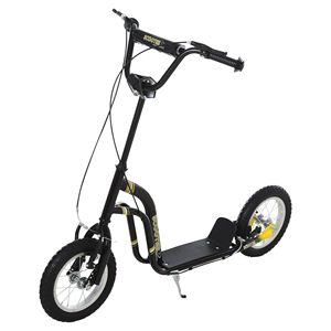 Monopattino per Ragazzi con Ruote Gonfiabili Nere da 12 Pollici e Doppi Freni per Età 5+ - Product Image 1