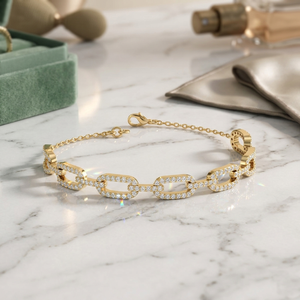 1.50CTW Round Pave-<b>Set</b> Diamond Link Bracelet - Product Image 1