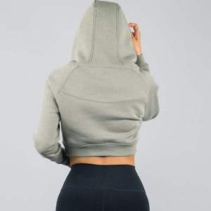 Sudadera con Capucha Corta para Mujer, Manga Larga, Color Sólido, Tejida, Transpirable, para Otoño - Product Image 2