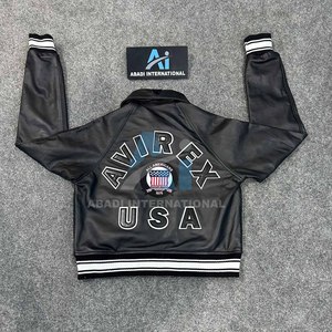 Veste en cuir Avirex pour femmes, vêtements de rue de haute qualité, veste courte Avirex, meilleure fabrication, vestes Avirex de haute qualité pour femmes - Product Image 2