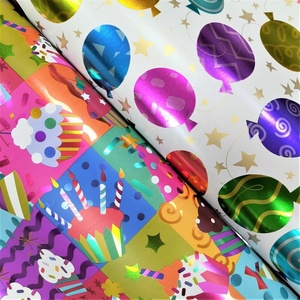 Factory Premium Luxury Custom Print <b>Christmas</b> Festival Metallized Foil Shine Gift <b>Wrapping</b> <b>Paper</b> <b>Roll</b> for Children Kid Gift Box - Product Image 5