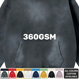 Sweat à capuche unisexe surdimensionné de haute qualité, 100% coton, lourd, logo personnalisé brodé, ODM - Product Image 5