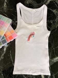 เสื้อแขนกุดผ้าฝ้ายสีขาวลายดอกไม้พิมพ์ลาย งานฝีมือ MS รุ่น Ms-wc-001 - Product Image 4