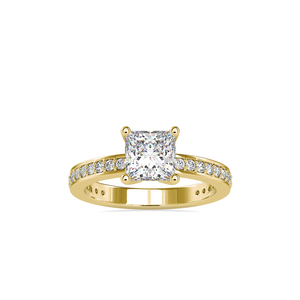 แหวนหมั้นเพชรโมอิสซาไนต์ทรงเจ้าหญิง 4 ขา ตัวเรือนเงินแท้ S925 สวยงาม - Product Image 3