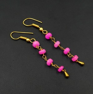 Pink Ethiopian <b>Opal</b> <b>Earrings</b>, 925 Silver & 14k Gold - Product Image 5