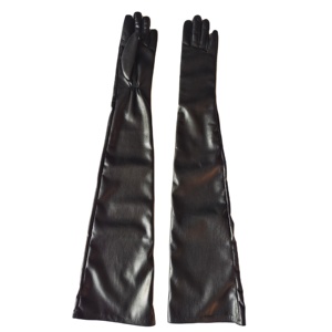 Gants longs en cuir véritable pour femme, élégants pour soirée, avec logo personnalisé, vente en gros OEM - Product Image 1
