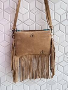 Sac à main à franges en cuir de vachette Western couleur Turquoise Stone Sling Bag Gypsy Boho Western Style Handmade Bag Multi Uses Bags - Product Image 5