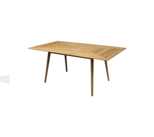 Mesa de Comedor Rectangular Moderna de Madera, Diseño de Mediados de Siglo, Tablero de Madera Sólida, Mueble Estable para el Hogar - Product Image 1