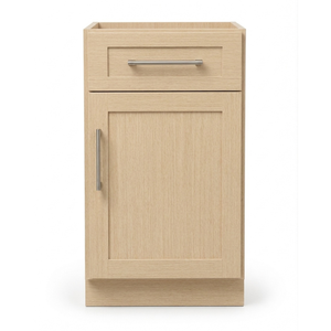 <b>Pull</b>-<b>Out</b> Waste <b>Basket</b> Base Cabinet 18 Inch Melamine Blond Oak Trash Bin RTA Wholesale Vietnam Factory - Product Image 5