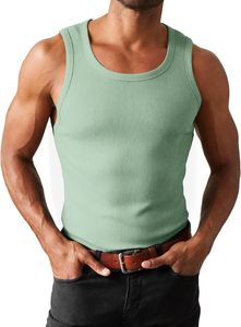 Camiseta sin mangas clásica de tirantes anchos para hombre, de algodón cómodo, para uso diario, venta al por mayor, fabricante de ropa. - Product Image 2