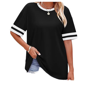 Nuevas Camisetas de Moda Casual para Mujer al por Mayor, Primavera Verano, Manga Corta, Cuello Redondo, Camisetas de Moda 100% Algodón, Ropa Básica para Exteriores - Product Image 1