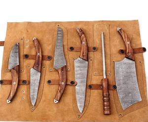 มีดเชฟลายดามัสกัส 5 ชิ้น งานแฮนด์เมดคุณภาพสูง ด้ามจับสั่งทำพิเศษ คมกริบ ขอบหยักอเนกประสงค์ เป็นมิตรกับสิ่งแวดล้อม - Product Image 3