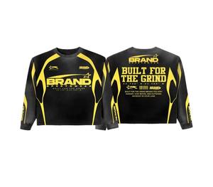 T-shirt à manches longues surdimensionné à double couche, personnalisé, de haute qualité, style streetwear, 100% coton, effet délavé, imprimé graphique - Product Image 6