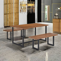 Ensemble de table à manger rectangulaire en bois moderne pour la cuisine, la salle à manger, les meubles de maison, couleur personnalisable, qualité garantie