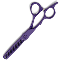 Ciseaux à effiler professionnels OEM de 6,0 pouces, couleur violette, en acier inoxydable, pour droitiers, ciseaux de salon, vente en gros