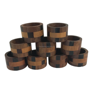 Ronds de serviette en bois sculptés sur mesure porte-serviette de luxe pour restaurant de Falak World Export - Product Image 6