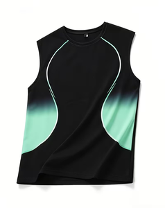 Men's Yellow Sleeveless Tank Top O-Neck Solid Color Casual Breathable Quick Dry Knitted Cotton 120g Custom Logo Athletic Wear - Product Image 2