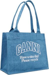 Sac fourre-tout de haute qualité en denim vieilli avec lettrage, grand sac fourre-tout en tissu de coton pour femme, idéal pour le shopping quotidien décontracté - Product Image 5