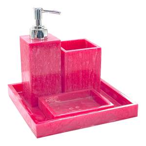 4-Piece Eco-Friendly & Portable Resin Bathroom <b>Set</b> Dispenser Toothbrush Holder Tray & <b>Soap</b> Dish for Bathroom Products & <b>Sets</b> - Product Image 6