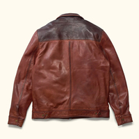 Veste en cuir de mouton vintage pour homme, style western, imperméable, veste de motard, logo personnalisable sur le devant, couleurs personnalisables, logo sur le dessus