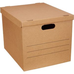 Medium <b>Moving</b> <b>Boxes</b> with Handles and Lids 19 X 14.5 X 15.5 in Brown 10 <b>Pack</b> - Product Image 1