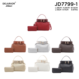DEJURIOR PU Leather Tote Bag Set for Women 2-Piece Fashion Shoulder/Crossbody Handbag with Polyester Lining and <b>Zip</b> Closure - Product Image 1
