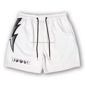 Pantalones cortos de malla transpirable Hip Hop sólidos para playa Impresión personalizada OEM Verano Sublimación digital MOQ bajo para hombres - Product Image 6