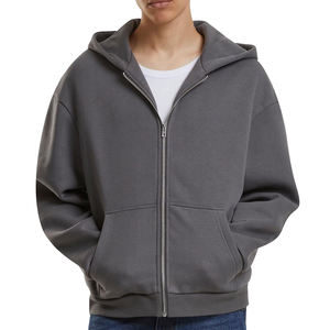 Sudadera con capucha de alta calidad para hombre, personalizada, de forro polar grueso, estilo urbano, con cremallera, estampado en serigrafía, bordado, estilo vintage. - Product Image 2