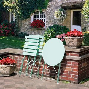 Set Bistrot Pieghevole Ecologico in 3 Pezzi con Telaio in Acciaio per Balcone e Giardino - Product Image 2