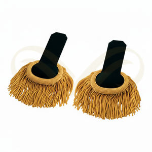 Épaulettes élégantes de haute qualité en or et noir avec franges pour équipement de défense personnelle et tenues cérémonielles - Product Image 3