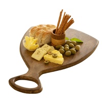 Planche à découper rectangulaire en bois antique tendance, 43x29.5x1.5cm, épaisse, avec poignée antidérapante, compatible lave-vaisselle, écologique, durable