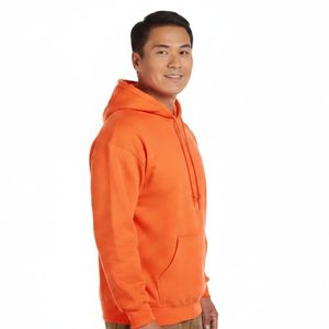เสื้อฮู้ดดี้ผู้ชายแบบหนา 330 กรัม ผ้าฟลีซเนื้อหนัก ทรงโอเวอร์ไซส์ สำหรับฤดูหนาว แบบถักเรียบ สีพื้น สามารถสั่งทำโลโก้ได้ - Product Image 1