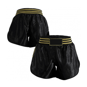 Customized Men's Black Fish Scale Sign Boxing Shorts Premium Satin Breathable 100% Polyester & Silk Front Logo Competition Fight - Product Image 4