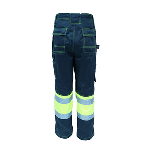 Pantalon de travail de sécurité haute visibilité réfléchissant à 8 poches avec logo personnalisé, en polyester imperméable, robuste, unisexe - Product Image 2